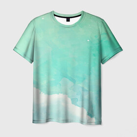 Мужская футболка 3D с принтом Облако в Курске, 100% полиэфир | прямой крой, круглый вырез горловины, длина до линии бедер | абстракт | вектор | звезды | зеленый | красиво | небо | облако | синий | узор