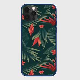 Чехол для iPhone 12 Pro с принтом Тропики в Курске, силикон | область печати: задняя сторона чехла, без боковых панелей | вектор | джунгли | дизайн | зеленый | красиво | красный | лес | лето | папоротник | тропики | тропические листья