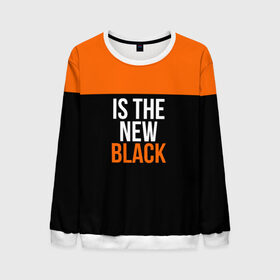 Мужской свитшот 3D с принтом ORANGE IS THE NEW BLACK в Курске, 100% полиэстер с мягким внутренним слоем | круглый вырез горловины, мягкая резинка на манжетах и поясе, свободная посадка по фигуре | Тематика изображения на принте: orange is the new black