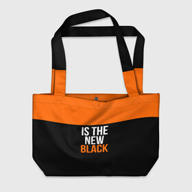 Пляжная сумка 3D с принтом ORANGE IS THE NEW BLACK в Курске, 100% полиэстер | застегивается на металлическую кнопку; внутренний карман застегивается на молнию. Стенки укреплены специальным мягким материалом, чтобы защитить содержимое от несильных ударов
 | orange is the new black