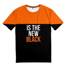 Мужская футболка 3D с принтом ORANGE IS THE NEW BLACK в Курске, 100% полиэфир | прямой крой, круглый вырез горловины, длина до линии бедер | Тематика изображения на принте: orange is the new black