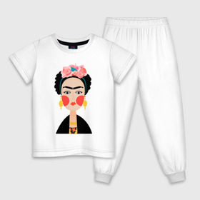 Детская пижама хлопок с принтом Фрида Кало в Курске, 100% хлопок |  брюки и футболка прямого кроя, без карманов, на брюках мягкая резинка на поясе и по низу штанин
 | Тематика изображения на принте: frida kahlo de rivera | фрида кало