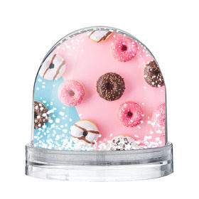 Водяной шар с принтом пончики в Курске, Пластик | Изображение внутри шара печатается на глянцевой фотобумаге с двух сторон | candy | еда | конфеты | пончики | сладости