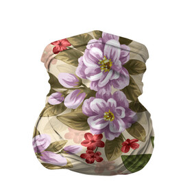 Бандана-труба 3D с принтом Цветы в Курске, 100% полиэстер, ткань с особыми свойствами — Activecool | плотность 150‒180 г/м2; хорошо тянется, но сохраняет форму | букет | георгин | гладиолус | нежный | пастель | роза | ромашка