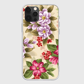 Чехол для iPhone 12 Pro Max с принтом Цветы в Курске, Силикон |  | букет | георгин | гладиолус | нежный | пастель | роза | ромашка