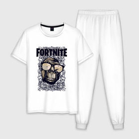Мужская пижама хлопок с принтом Fortnite в Курске, 100% хлопок | брюки и футболка прямого кроя, без карманов, на брюках мягкая резинка на поясе и по низу штанин
 | 