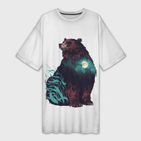 Платье-футболка 3D с принтом Дух природы в Курске,  |  | bear | pooh | win dooh | winnie | винни | дикий | зверь | медведь | пух | символ