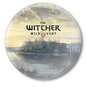 Значок с принтом The Witcher 3: Wild Hunt в Курске,  металл | круглая форма, металлическая застежка в виде булавки | wild hunt | witcher | арбалет | ведьмак 3 | геральт | дикая | магия | охота | сказка | сфера | фэнтези | цири