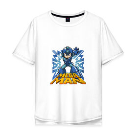 Мужская футболка хлопок Oversize с принтом Megaman в Курске, 100% хлопок | свободный крой, круглый ворот, “спинка” длиннее передней части | 