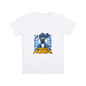 Детская футболка хлопок с принтом Megaman в Курске, 100% хлопок | круглый вырез горловины, полуприлегающий силуэт, длина до линии бедер | 