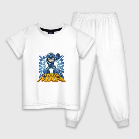 Детская пижама хлопок с принтом Megaman в Курске, 100% хлопок |  брюки и футболка прямого кроя, без карманов, на брюках мягкая резинка на поясе и по низу штанин
 | 