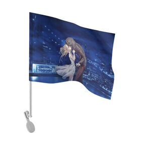 Флаг для автомобиля с принтом Ray & Zac в Курске, 100% полиэстер | Размер: 30*21 см | Тематика изображения на принте: angel of death | satsuriku no tenshi | ангел кровопролития | зак | рейчел гарднер