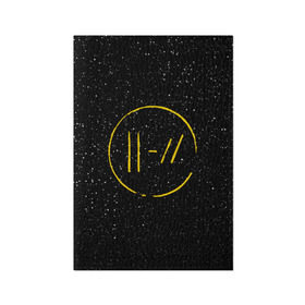 Обложка для паспорта матовая кожа с принтом TOP BLACK SPACE в Курске, натуральная матовая кожа | размер 19,3 х 13,7 см; прозрачные пластиковые крепления | 21 pilots | 21p | music | rock | top | trench | twenty one pilots | группа | музыка | рок