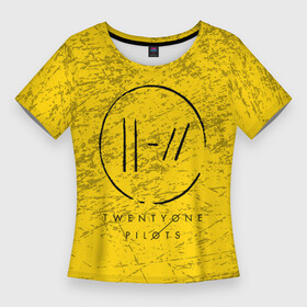 Женская футболка 3D Slim с принтом TWENTY ONE PILOTS | 21 PILOTS | TOP в Курске,  |  | 21 pilots | 21p | music | rock | top | trench | twenty one pilots | группа | музыка | рок