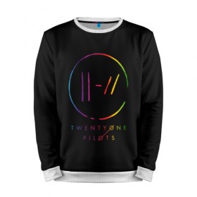 Мужской свитшот 3D с принтом TWENTY ONE PILOTS TOP в Курске, 100% полиэстер с мягким внутренним слоем | круглый вырез горловины, мягкая резинка на манжетах и поясе, свободная посадка по фигуре | 21 pilots | 21p | music | rock | top | trench | twenty one pilots | группа | музыка | рок