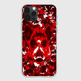 Чехол для iPhone 12 Pro с принтом Краснобелый камуфляж с кабаном в Курске, силикон | область печати: задняя сторона чехла, без боковых панелей | кабан | милитари | москва | мясо | свин | свинья