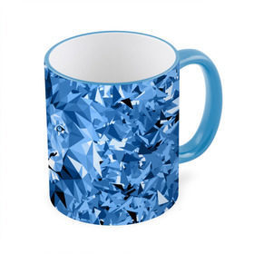 Кружка 3D с принтом Сине-бело-голубой лев в Курске, керамика | ёмкость 330 мл | fczp | spb | zenit | белый | геометрия | зенит | питер | санкт петербург | синий | спб | треугольники