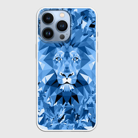 Чехол для iPhone 13 Pro с принтом Сине бело голубой лев в Курске,  |  | Тематика изображения на принте: fczp | spb | zenit | белый | геометрия | зенит | питер | санкт петербург | синий | спб | треугольники