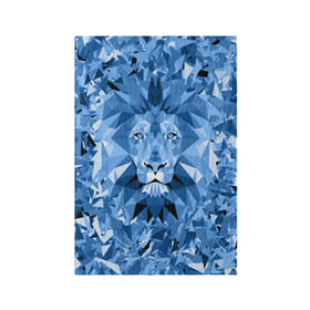 Обложка для паспорта матовая кожа с принтом Сине-бело-голубой лев в Курске, натуральная матовая кожа | размер 19,3 х 13,7 см; прозрачные пластиковые крепления | Тематика изображения на принте: fczp | spb | zenit | белый | геометрия | зенит | питер | санкт петербург | синий | спб | треугольники