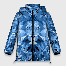 Женская зимняя куртка 3D с принтом Сине-бело-голубой лев в Курске, верх — 100% полиэстер; подкладка — 100% полиэстер; утеплитель — 100% полиэстер | длина ниже бедра, силуэт Оверсайз. Есть воротник-стойка, отстегивающийся капюшон и ветрозащитная планка. 

Боковые карманы с листочкой на кнопках и внутренний карман на молнии | fczp | spb | zenit | белый | геометрия | зенит | питер | санкт петербург | синий | спб | треугольники