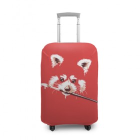 Чехол для чемодана 3D с принтом Красная панда в Курске, 86% полиэфир, 14% спандекс | двустороннее нанесение принта, прорези для ручек и колес | енот | кисть | лиса | малая панда | художник