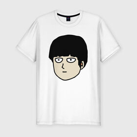 Мужская футболка премиум с принтом Моб в Курске, 92% хлопок, 8% лайкра | приталенный силуэт, круглый вырез ворота, длина до линии бедра, короткий рукав | anime | mob psycho 100 | shigeo kageyama | аниме | моб психо 100