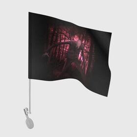 Флаг для автомобиля с принтом Slender (2) в Курске, 100% полиэстер | Размер: 30*21 см | cry | game | horror | man | slender | игра | приведения | слендер | ужас | хоррор