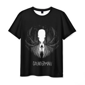 Мужская футболка 3D с принтом SLENDER MAN в Курске, 100% полиэфир | прямой крой, круглый вырез горловины, длина до линии бедер | horror | slender | slender the arrival | slenderman | монстры | ночь | фантастика