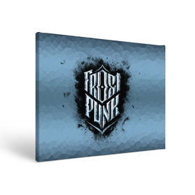 Холст прямоугольный с принтом Frostpunk Logo в Курске, 100% ПВХ |  | frost punk | frostpunk | фрост панк | фростпанк