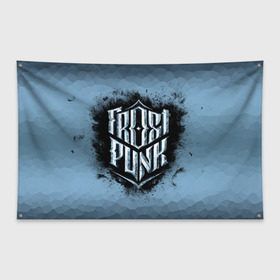 Флаг-баннер с принтом Frostpunk Logo в Курске, 100% полиэстер | размер 67 х 109 см, плотность ткани — 95 г/м2; по краям флага есть четыре люверса для крепления | frost punk | frostpunk | фрост панк | фростпанк