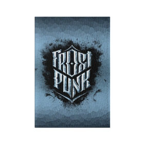 Обложка для паспорта матовая кожа с принтом Frostpunk Logo в Курске, натуральная матовая кожа | размер 19,3 х 13,7 см; прозрачные пластиковые крепления | Тематика изображения на принте: frost punk | frostpunk | фрост панк | фростпанк