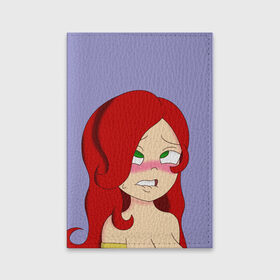Обложка для паспорта матовая кожа с принтом Redhead в Курске, натуральная матовая кожа | размер 19,3 х 13,7 см; прозрачные пластиковые крепления | ahegao | anime | аниме | ахегао