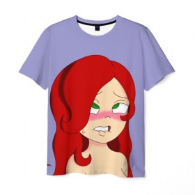 Мужская футболка 3D с принтом Redhead в Курске, 100% полиэфир | прямой крой, круглый вырез горловины, длина до линии бедер | ahegao | anime | аниме | ахегао