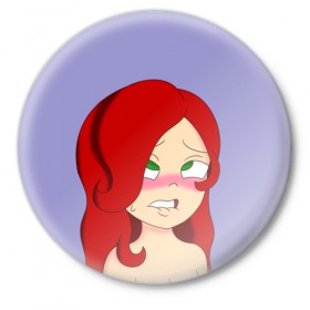 Значок с принтом Redhead в Курске,  металл | круглая форма, металлическая застежка в виде булавки | ahegao | anime | аниме | ахегао