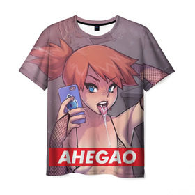 Мужская футболка 3D с принтом Poke Ahegao в Курске, 100% полиэфир | прямой крой, круглый вырез горловины, длина до линии бедер | Тематика изображения на принте: ahegao | anime | pokemon | аниме | ахегао | покемон