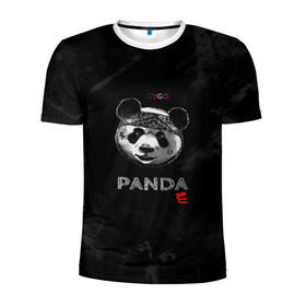 Мужская футболка 3D спортивная с принтом Cygo - panda E в Курске, 100% полиэстер с улучшенными характеристиками | приталенный силуэт, круглая горловина, широкие плечи, сужается к линии бедра | cygo | panda e | rap | бандана | гепард | голова | леонид вакальчук | медведь | мы бежим с тобой как будто от гепарда | надпись | панда е | реп | репер | рэп | рэпер | сайго | суго | цуго