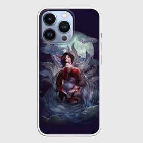 Чехол для iPhone 13 Pro с принтом Ahri (the Nine Tailed Fox) в Курске,  |  | league | legends | lol | девушка | лига легенд | лис | лиса | луна | магия | ночь | тучи | шатенка