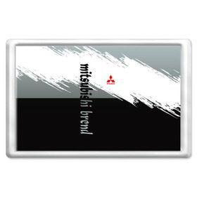 Магнит 45*70 с принтом Mitsubishi brend: Надпись в Курске, Пластик | Размер: 78*52 мм; Размер печати: 70*45 | Тематика изображения на принте: 