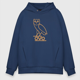 Мужское худи Oversize хлопок с принтом OVO owl в Курске, френч-терри — 70% хлопок, 30% полиэстер. Мягкий теплый начес внутри —100% хлопок | боковые карманы, эластичные манжеты и нижняя кромка, капюшон на магнитной кнопке | drake | hotlinebling | more life | ovo | sixgod | дрейк