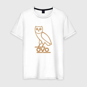 Мужская футболка хлопок с принтом OVO owl в Курске, 100% хлопок | прямой крой, круглый вырез горловины, длина до линии бедер, слегка спущенное плечо. | drake | hotlinebling | more life | ovo | sixgod | дрейк