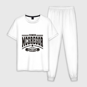 Мужская пижама хлопок с принтом Conor McGregor в Курске, 100% хлопок | брюки и футболка прямого кроя, без карманов, на брюках мягкая резинка на поясе и по низу штанин
 | conor | mcgregor | mma | ufc | конор | макгрегор