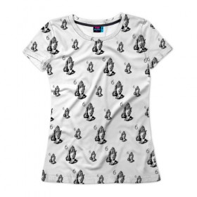 Женская футболка 3D с принтом Drake - six в Курске, 100% полиэфир ( синтетическое хлопкоподобное полотно) | прямой крой, круглый вырез горловины, длина до линии бедер | drake | hotlinebling | more life | ovo | sixgod | дрейк