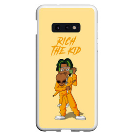 Чехол для Samsung S10E с принтом Rich The Kid в Курске, Силикон | Область печати: задняя сторона чехла, без боковых панелей | freshman | kid | plug | rap | rich | the | walk | богатый | волк | зе кид | инопланетянин | нло | плаг | ребенок | репер | рич | рэп | рэпер | фрешмен