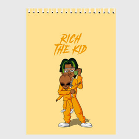 Скетчбук с принтом Rich The Kid в Курске, 100% бумага
 | 48 листов, плотность листов — 100 г/м2, плотность картонной обложки — 250 г/м2. Листы скреплены сверху удобной пружинной спиралью | freshman | kid | plug | rap | rich | the | walk | богатый | волк | зе кид | инопланетянин | нло | плаг | ребенок | репер | рич | рэп | рэпер | фрешмен