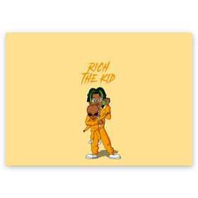 Поздравительная открытка с принтом Rich The Kid в Курске, 100% бумага | плотность бумаги 280 г/м2, матовая, на обратной стороне линовка и место для марки
 | freshman | kid | plug | rap | rich | the | walk | богатый | волк | зе кид | инопланетянин | нло | плаг | ребенок | репер | рич | рэп | рэпер | фрешмен
