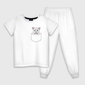 Детская пижама хлопок с принтом Sadaharu Pocket в Курске, 100% хлопок |  брюки и футболка прямого кроя, без карманов, на брюках мягкая резинка на поясе и по низу штанин
 | Тематика изображения на принте: anime | gin tama | gintama | аниме | гинтама