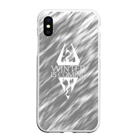 Чехол для iPhone XS Max матовый с принтом WINTER IS COMING в Курске, Силикон | Область печати: задняя сторона чехла, без боковых панелей | dovahkiin | fus ro dah | royal play | rpg | skyrim | tes | tes online | the elder scrolls | война | докавин | компьютерные игры | рпг