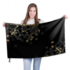Флаг 3D с принтом АБСТРАКТНЫЕ СОТЫ в Курске, 100% полиэстер | плотность ткани — 95 г/м2, размер — 67 х 109 см. Принт наносится с одной стороны | 