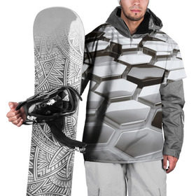 Накидка на куртку 3D с принтом МЕТАЛЛИЧЕСКИЕ СОТЫ в Курске, 100% полиэстер |  | abstract | abstraction | comb | texture | абстракция | бронь | соты | стальные соты | текстуры
