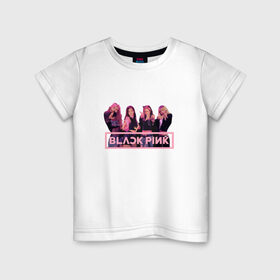 Детская футболка хлопок с принтом Black Pink в Курске, 100% хлопок | круглый вырез горловины, полуприлегающий силуэт, длина до линии бедер | black pink | blackpink | square two | square up | дженни ким | лалиса манобан